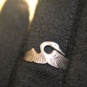 Sterling silver crane ring